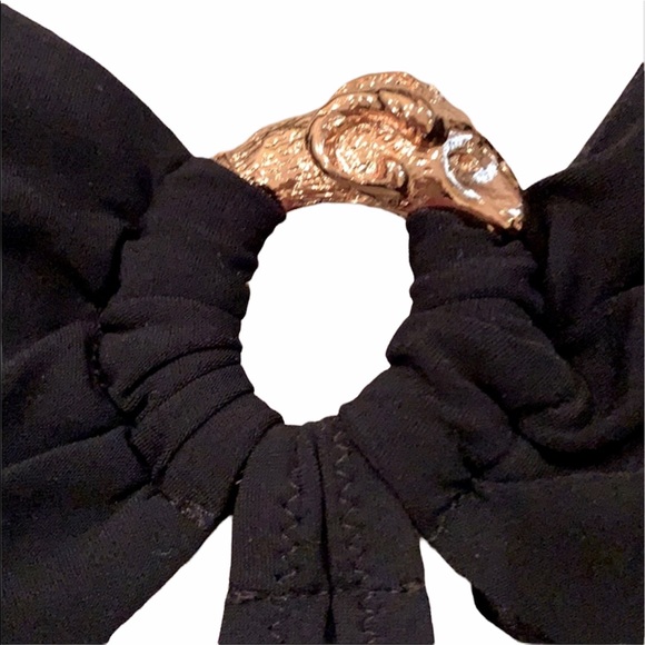 NWOT CHARLIE by MATTHEW ZINK Monokini w Rams Head O-Ring Detail Black S - Picture 2 of 4